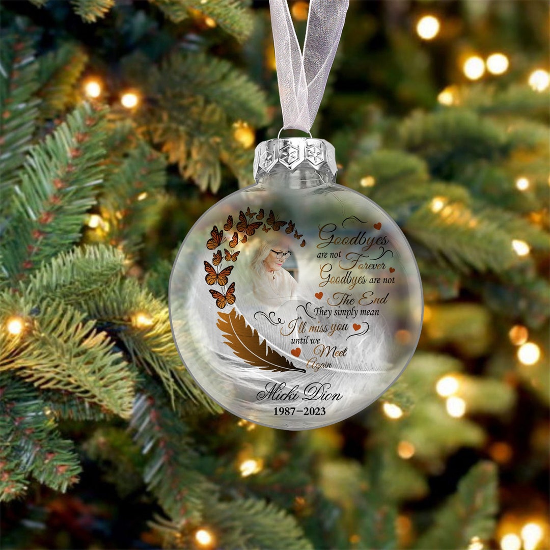 Custom Photo & Name Memorial Christmas Ornaments, Loss of Spouse Parent