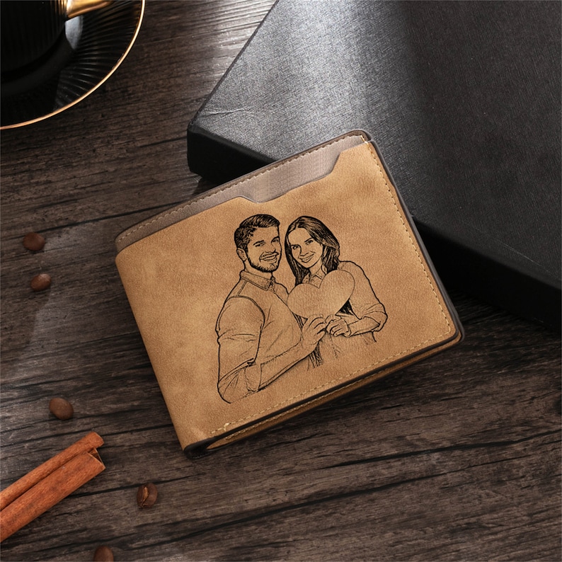 Personalized Custom Photo Wallet for Dad,Bifold PU Leather Engraved Family Picture Wallet For Men,Husband,Fathers Day Gift image 8