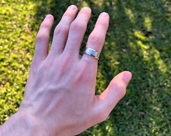 Anillo de acero de titanio de 0.315 in cepillado minimalista liso clásico para hombre y mujer