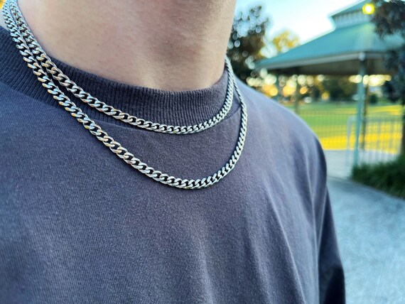 kolonie Bukken Kostbaar Cubaanse titanium ketting ketting minimalistische mannen vrouw - Etsy  Nederland