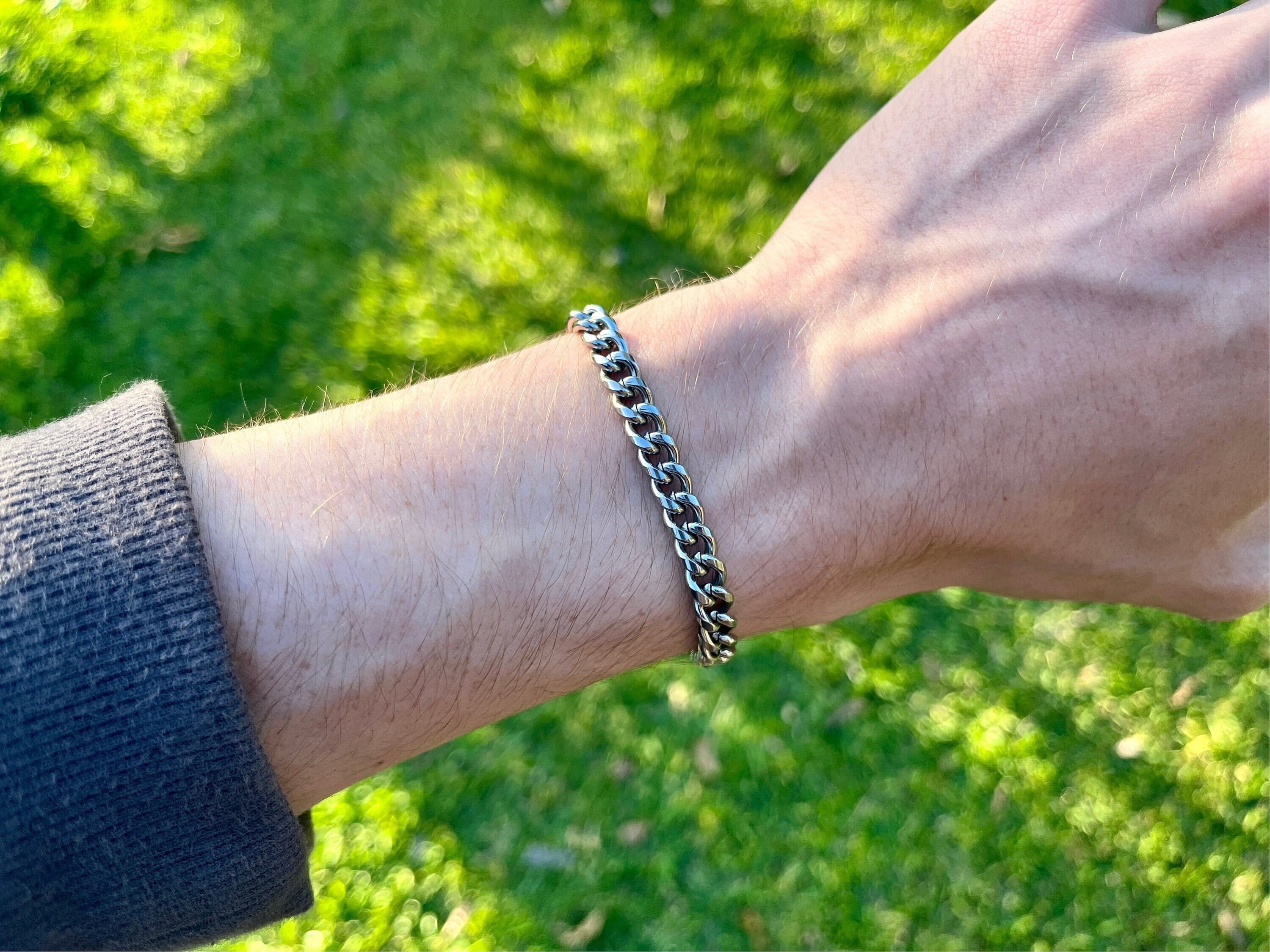 Titanium cuban on sale link bracelet