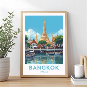 Bangkok Travel Poster: Thailand Wall Art Print