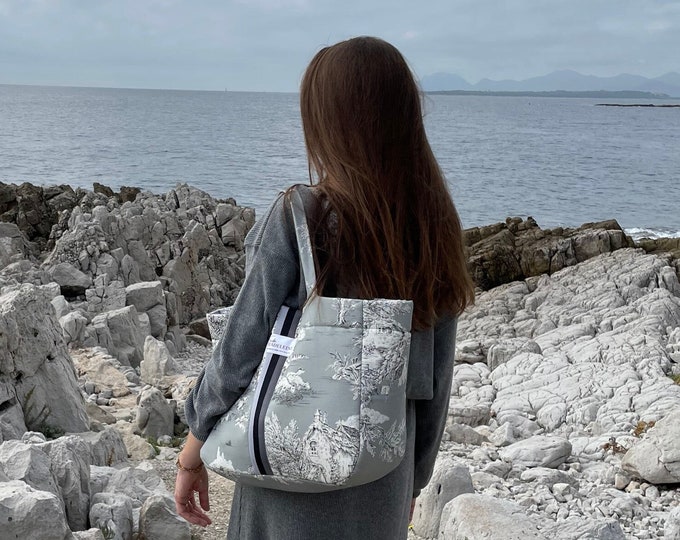 Émile Gray tote bag in toile de Jouy