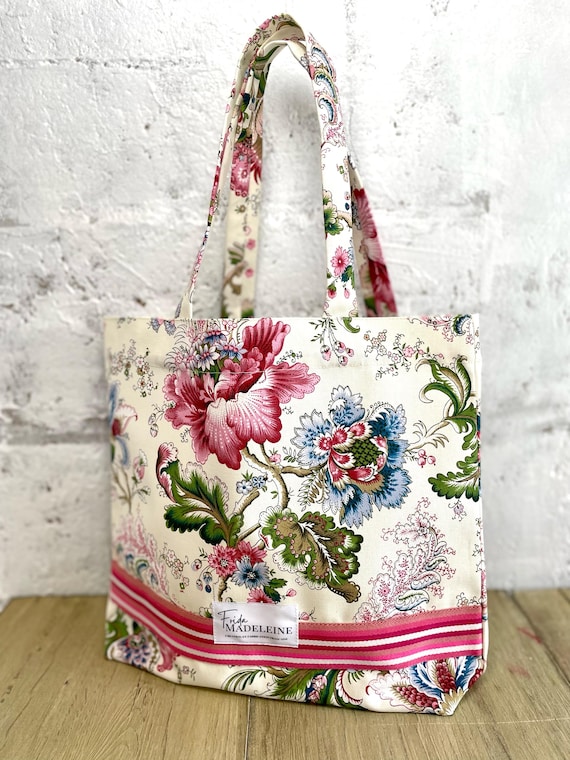 Marcel Tote Bag in floral Jouy canvas