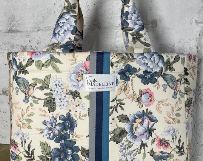 Blue Flowery Emile Tote Bag