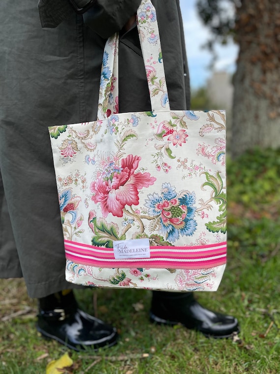 Marcel Tote Bag in floral Jouy canvas