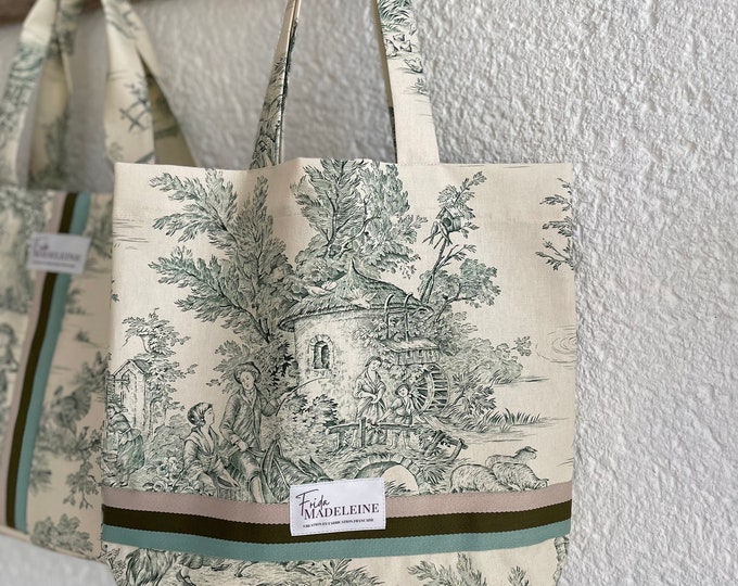 Marcel Tote Bag in toile de Jouy