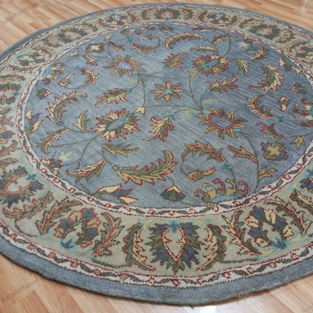 Vintage-inspired Round Rug in 6x6 Hand Tufted Stylish and Cozy Floral ...