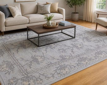 Handgetufteter Vintage Oushak Wollteppich 150x250 | Handgewebter Türkischer Blumenteppich