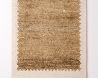 Tapete de lã tecido à mão, tapete bege neutro, tapete boho feito à mão, tapete minimalista moderno, decoração para sala de estar e quarto.