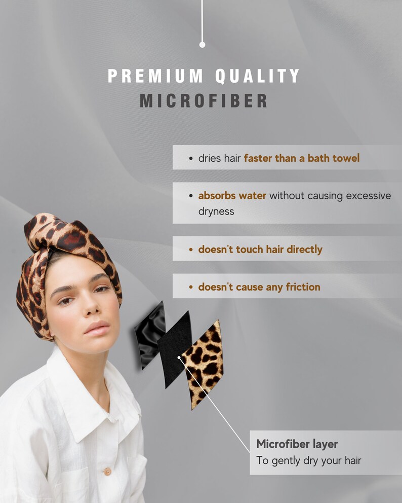 Silk and Microfiber Hair Drying Turbanpanther Turban Headwrap Turban