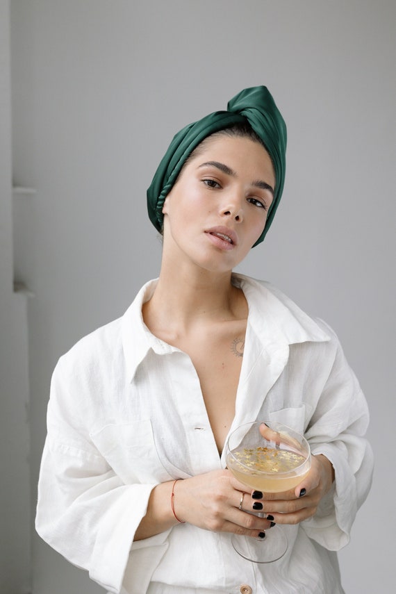 Microfiber turban online curly hair