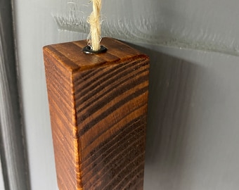 Wood Bathroom Light Switch Pull, Rustic Style Reclaimed Wooden, Chunky Cord Pull Switch or Extractor fan Handle, With Black Metal Trims