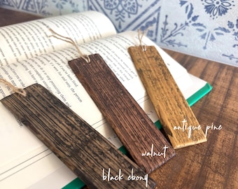 Rustic Wooden Bookmark - Handmade from Reclaimed Wood, Eco Friendly Gift for Book Lovers, Unique Minimalist Bookmark Set or Single