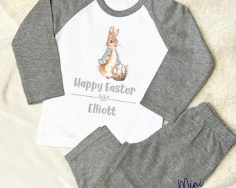 Happy Easter Personalised Bunny Rabbit Easter PJs Pyjamas