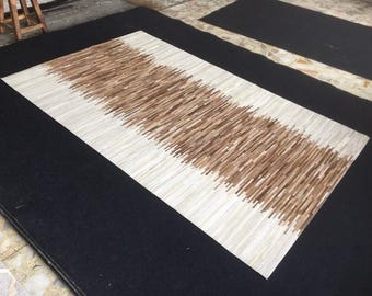 Hand-made goat hide leather patchwork area rugs for living room home decor large room