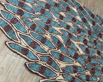Hand-made green floral Abaca Jute Rug Eco-Friendly Woven Area Rug for living room home decor kidsbedroom bedroom