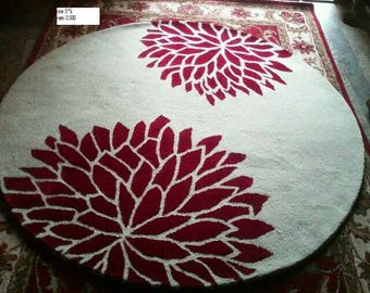 Hand tufted bed side Round floral area Rug for Living Room home Decor kidsbed room for center table couch rug