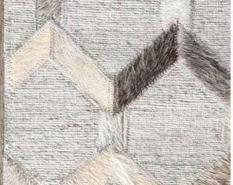 Handmade Leather Patchwork Area Rug: Durable Home Decor