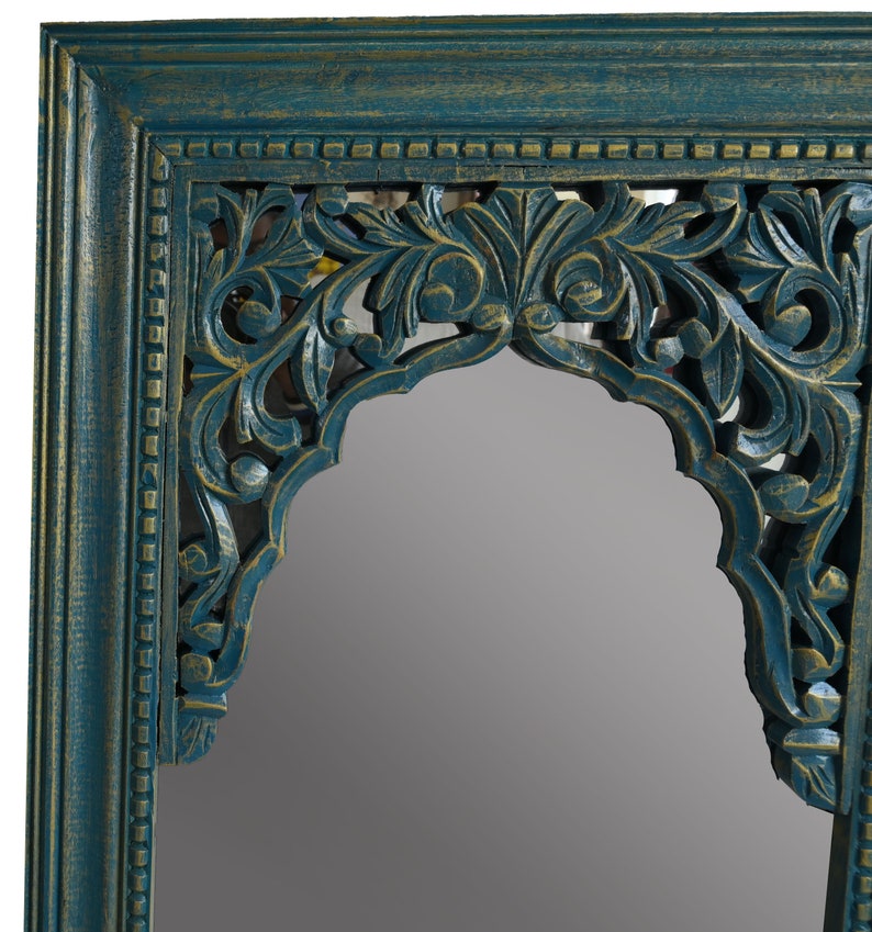 Wooden Handcrafted Hand Carved Arch Mirror Frame Vintage Look Etsy