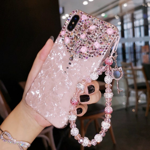 Rhombus Pattern Pearl Bracelet Phone Case Cover for iPhone 11 12