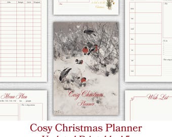 Cosy Christmas Planner 2025 | Undated Printable Holiday Planner, Festive Gift Organizer, Budget Tracker & Christmas Journal | PDF Download