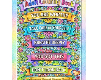 Motivational Adult Coloring Book PDF | 10 Pages Positive Quotes ...