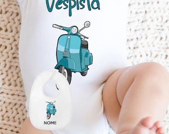 Body neonato con bavaglino personalizzato Vespa Vespista