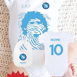 Body Neonato + bavaglino PERSONALIZZABILE GRATIS Maradona Napoli calcio  regalo papa marito tutina idea regalo