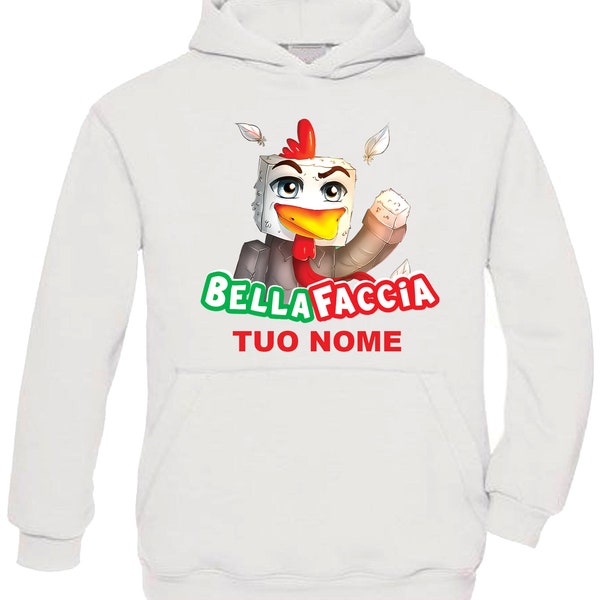 Felpa con cappuccio BELLAFACCIA youtuber bambino ragazzo rebby e molly Personalizzata