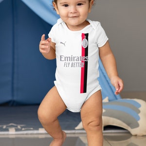 Body neonato con bavaglino personalizzato nuova maglia milan immagine 2