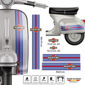 Fasce adesive Martini compatibili per vespa scooter fasce stickers decalcomanie