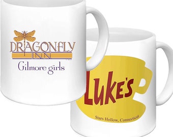 Tazza Mug set di 2 tazze Luke's - Stars Hollow - dragonfly inn Una mamma per amica - Divertente regalo Simpatica