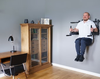 2-in-1 convertible steel pull-up bar and a dip bar