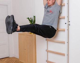BenchK wall bars with a steel frame and 9 solid beech rungs