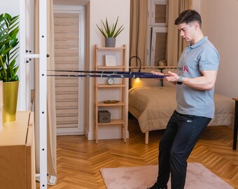 BenchK wall bars with a fixed steel 6-grip pull-up bar
