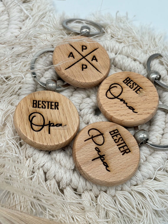 Personalisiertes Schlüsselanhänger Aus Echtholz – Gravur 'World's No. 1 Son', Geschenk Für Sohn