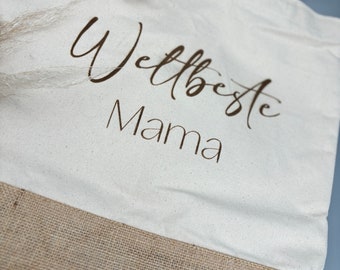 Jutetasche,  Shopper, Mommy Bag, Shoppertasche, Herzensmensch, Weekend shopper, für die Mama, Babyparty, Geburt, Geschenk