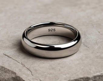 Fascia minimalista in argento sterling: anello unisex impilabile