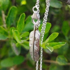 Feather Silver Pendant, Silver Feather, Feather Silver Necklace, 925 Silver Feather Pendant, Sterling Silver Feather