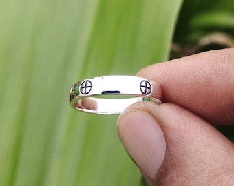 Silver Screw Head Ring • Men’s Minimalist Band • Industrial Style Stainless Steel Ring • Gift for Him • Unisex Modern Jewelry