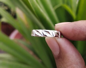 Anello in argento importante, anello impilabile, fascia Easton per lui, fascia in argento 925, fascia in argento per lei