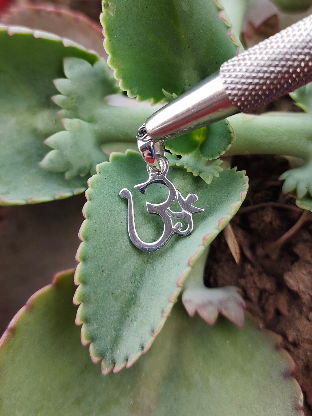 Spritual Silver Pendant, Religious Necklace, Om Symbol Silver Pendant