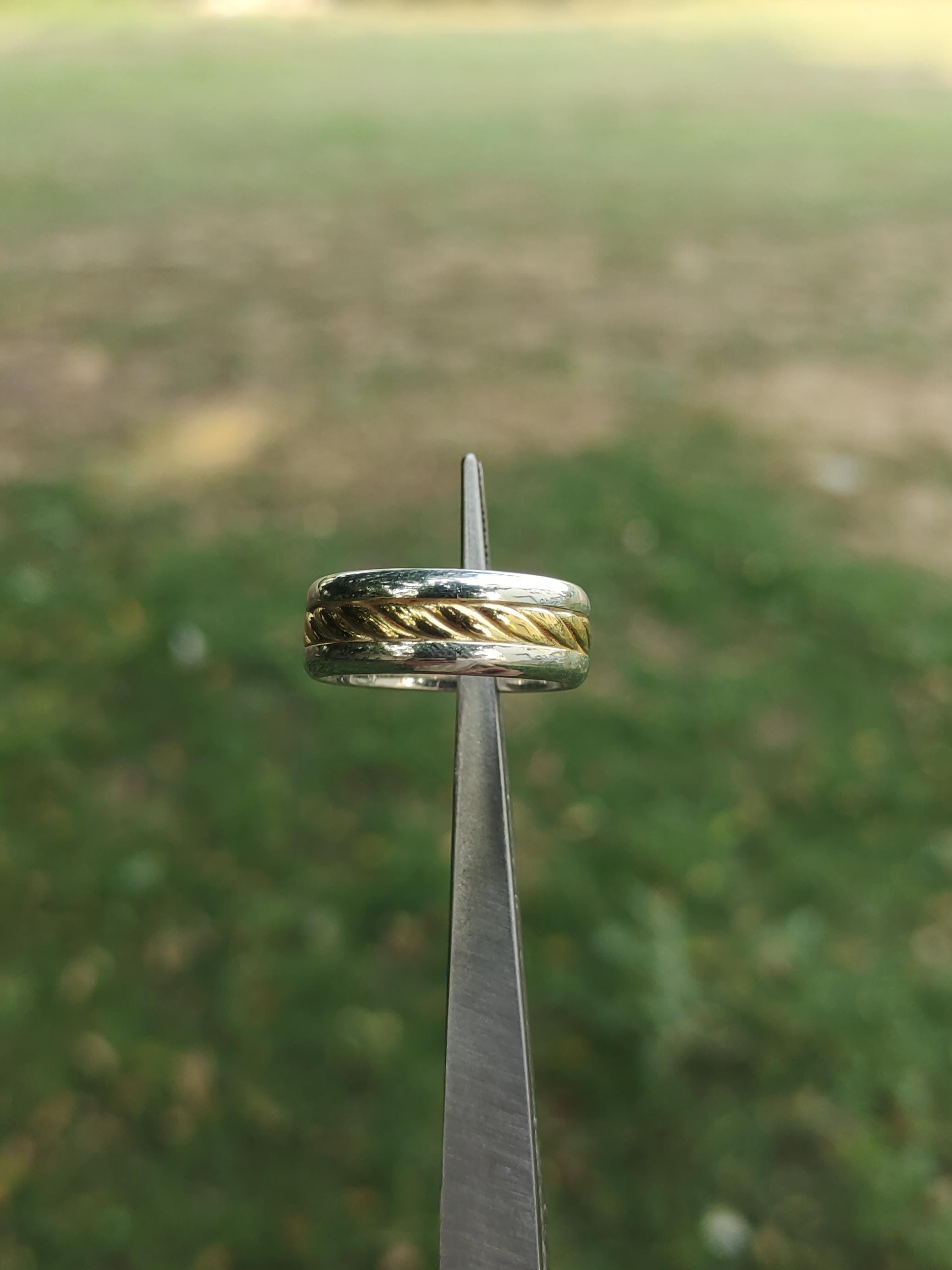 Twisted Wire Rings Cable Inset Silver Ring, Silver Cable Ring, Men's Band, Twisted Wire ...