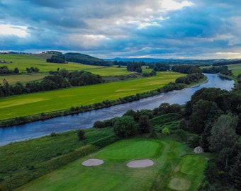 Peterculter Golf Club 12th Green and River Dee, Aberdeen