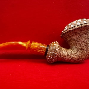 Sherlock Homes Design H Ege Meerschaum Pipes, Meerschaum Handmade Pipes, Vogue Tobacco, Natural Block Meerschaum With Special Leather Box