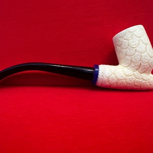 Black Tear H Ege Meerschaum Handmade Pipe, Vintage Block Meerschaum, Vogue Tobacco Pipe, Natural Meerschaum Pipes with Special Leather Box