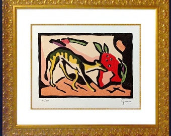 FRANZ MARC - FABELTIER 1912 - 7 color wood egraving