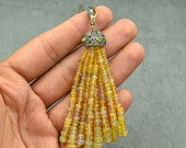 Tassel Pendant , Opal Beads Pave Diamond Tassel Pendant Necklace , Handmade Jewelry , Necklace Jewelry , Gift For Her , Women 39 s Jewelry