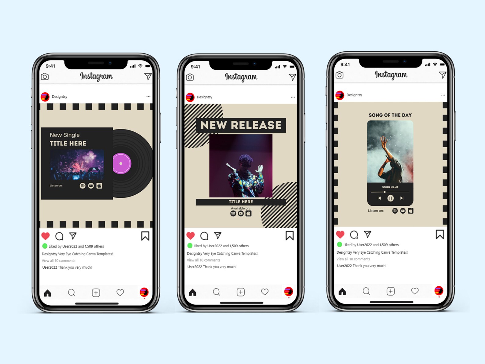 100 Musician Instagram Templates for Your Social Media Canva Etsy